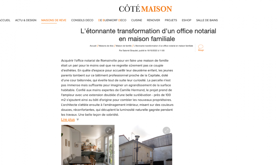 Côté Maison : L'étonnante transformation d'un office notarial en maison familiale