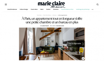 Marie Claire Maison : À Paris, un appartement tout en longueur s'offre une petite chambre et un bureau en plus
