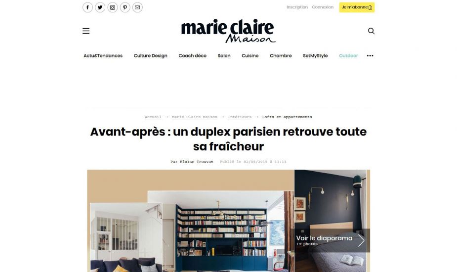 Publication Marie Claire Maison Web