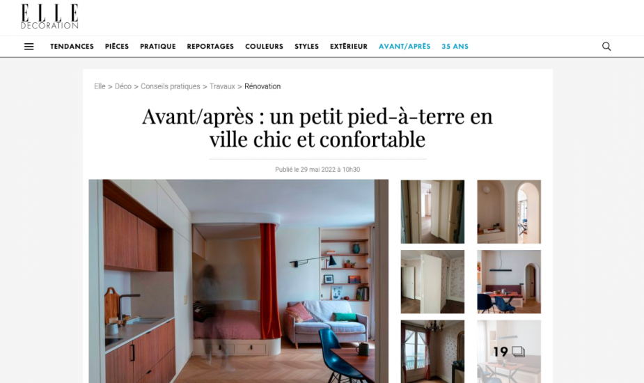 Elle Décoration Web : Avant/après : un petit pied-à-terre en ville chic et confortable