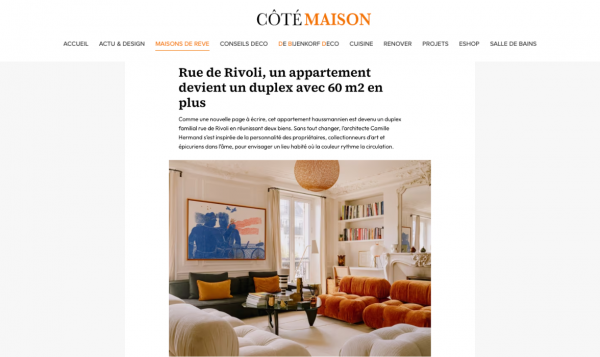Côté Maison : Rue de Rivoli, un appartement devient un duplex avec 60 m2 en plus