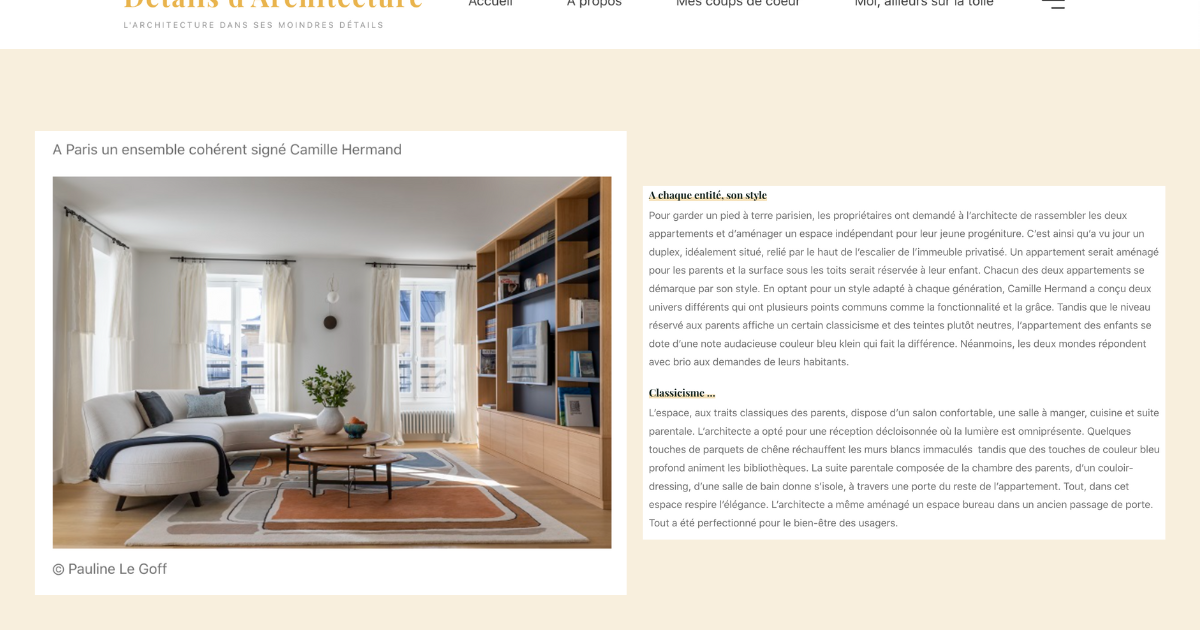 Détails d'architecture : A Paris un ensemble cohérent signé Camille ...